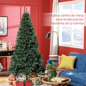 Árbol de Navidad 210 cm Árbol de Navidad Artificial con 1064 Ramas de Alambre de Memoria y Base Plegable Árbol de Navideño para Salón Verde