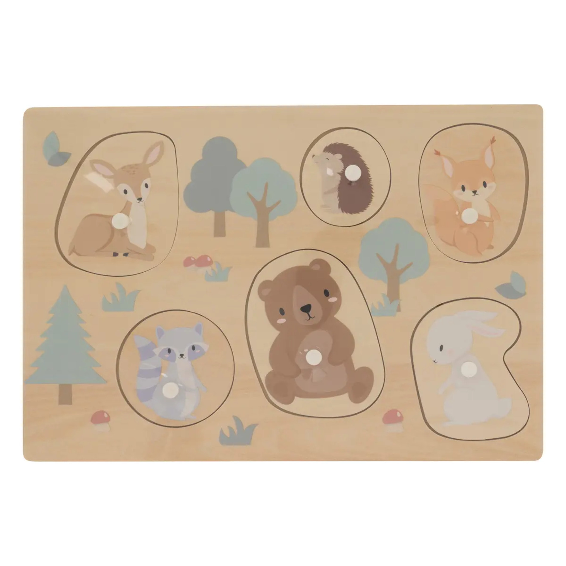 Puzzle bois 6 pièces maman bébé