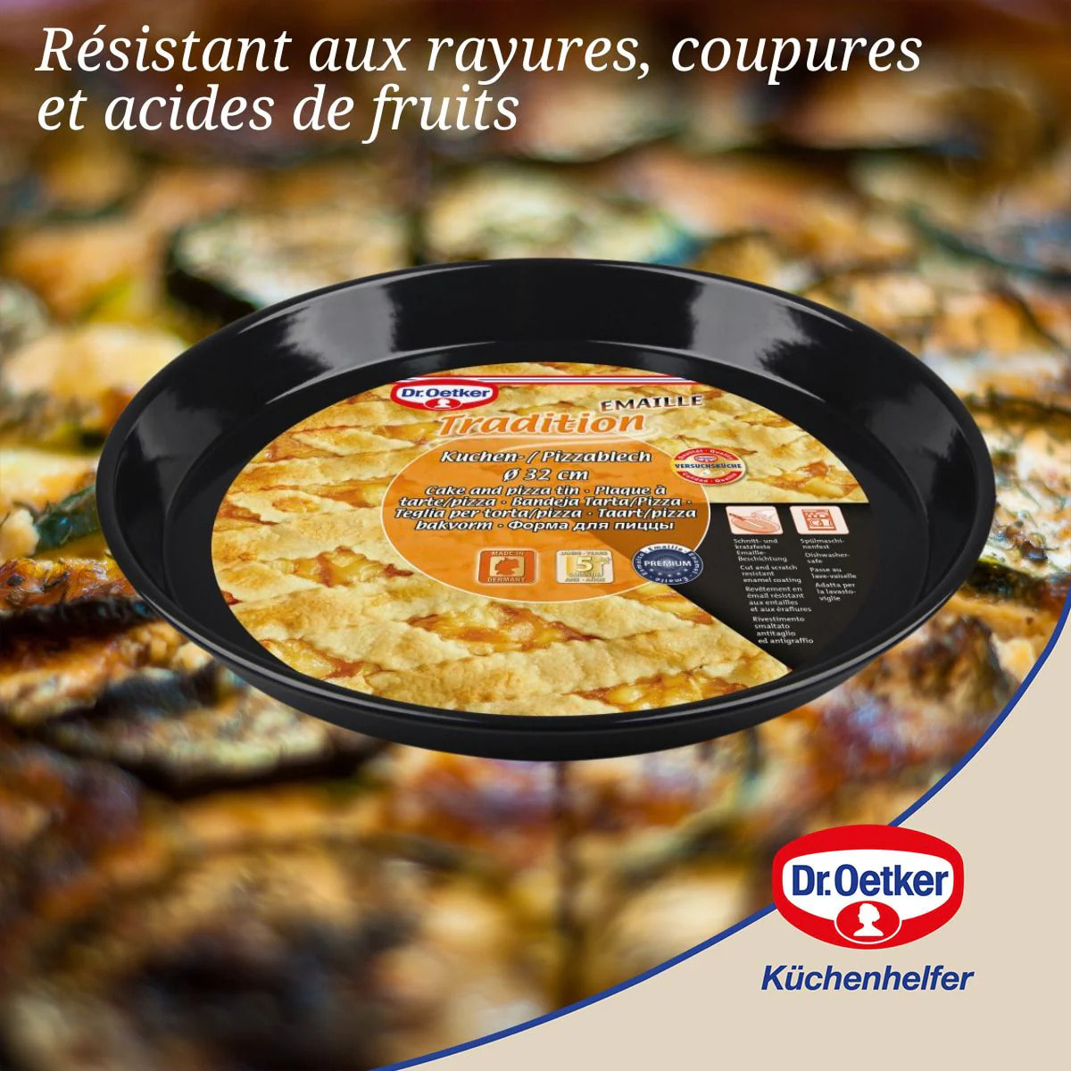 Plat à four pour tartes et pizzas 32 cm Dr.Oetker Tradition