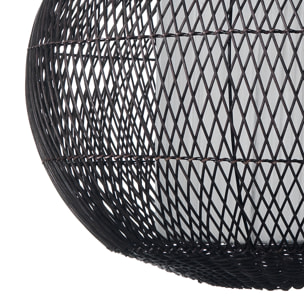 Suspension Tomasucci ARITHA BLACK, tissu noir, Ø 60 cm