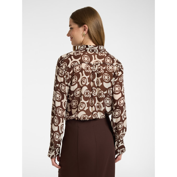 Elena Mirò - Camisa de viscosa estampada - Marrón