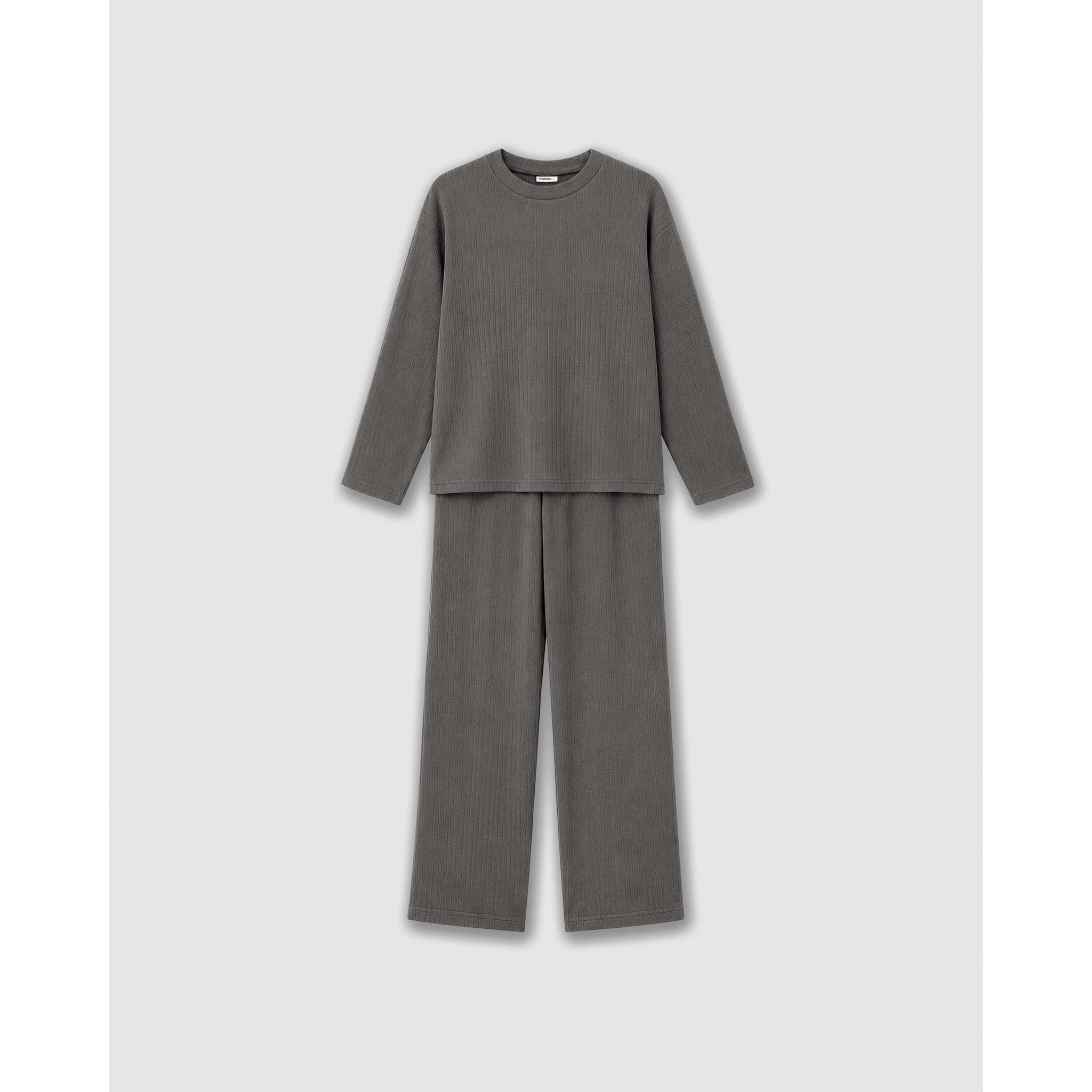 Pijama canalé raya ancha gris marengo