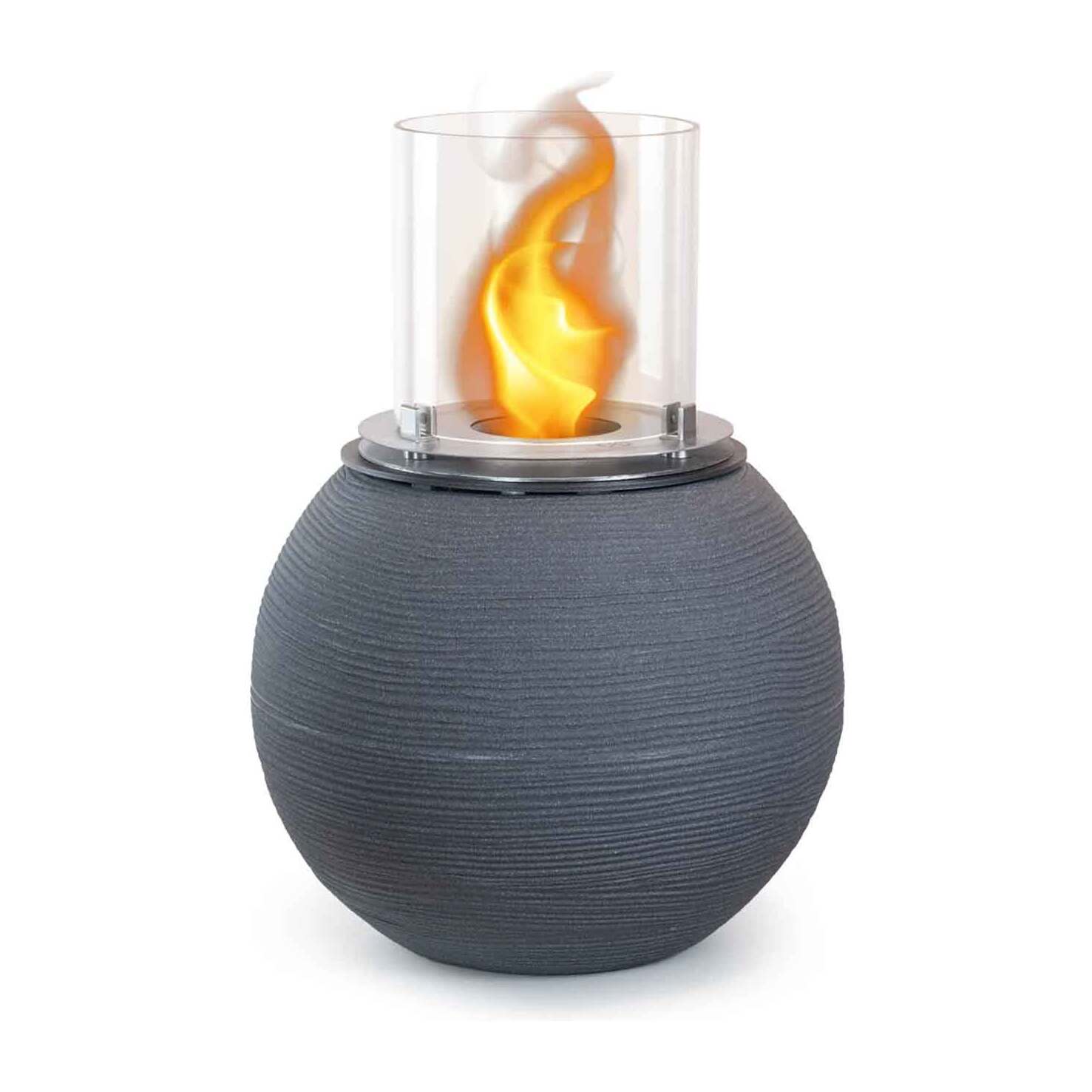 Botticelli - Camino a bioetanolo da terra, braciere da giardino Ø 40xH54 cm, colore grigio