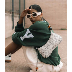 Bolso de hombro serpiente con cuentas marmoladas