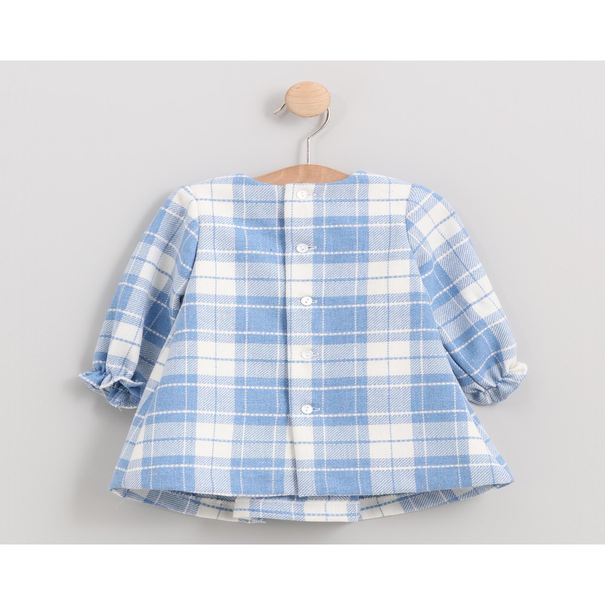 Vestido lazo cuadros azul