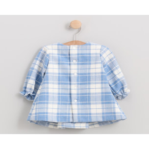 Vestido lazo cuadros azul