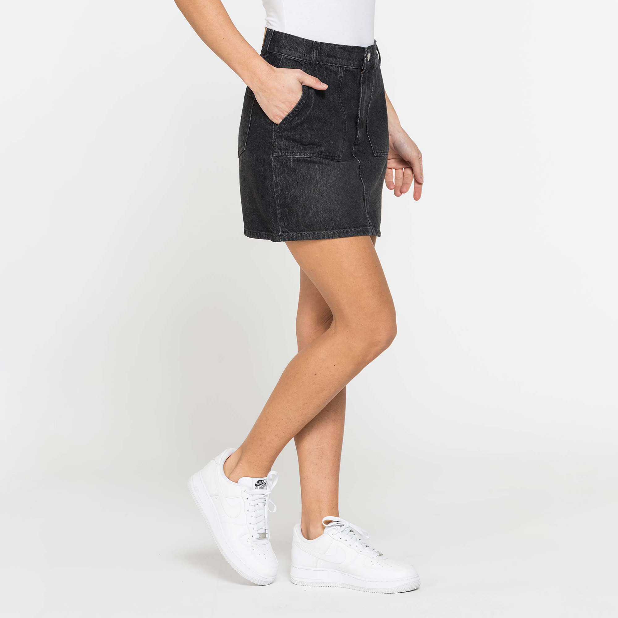 MINIGONNA IN DENIM 13 OZ CON TASCHE