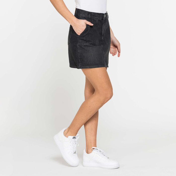 MINIGONNA IN DENIM 13 OZ CON TASCHE