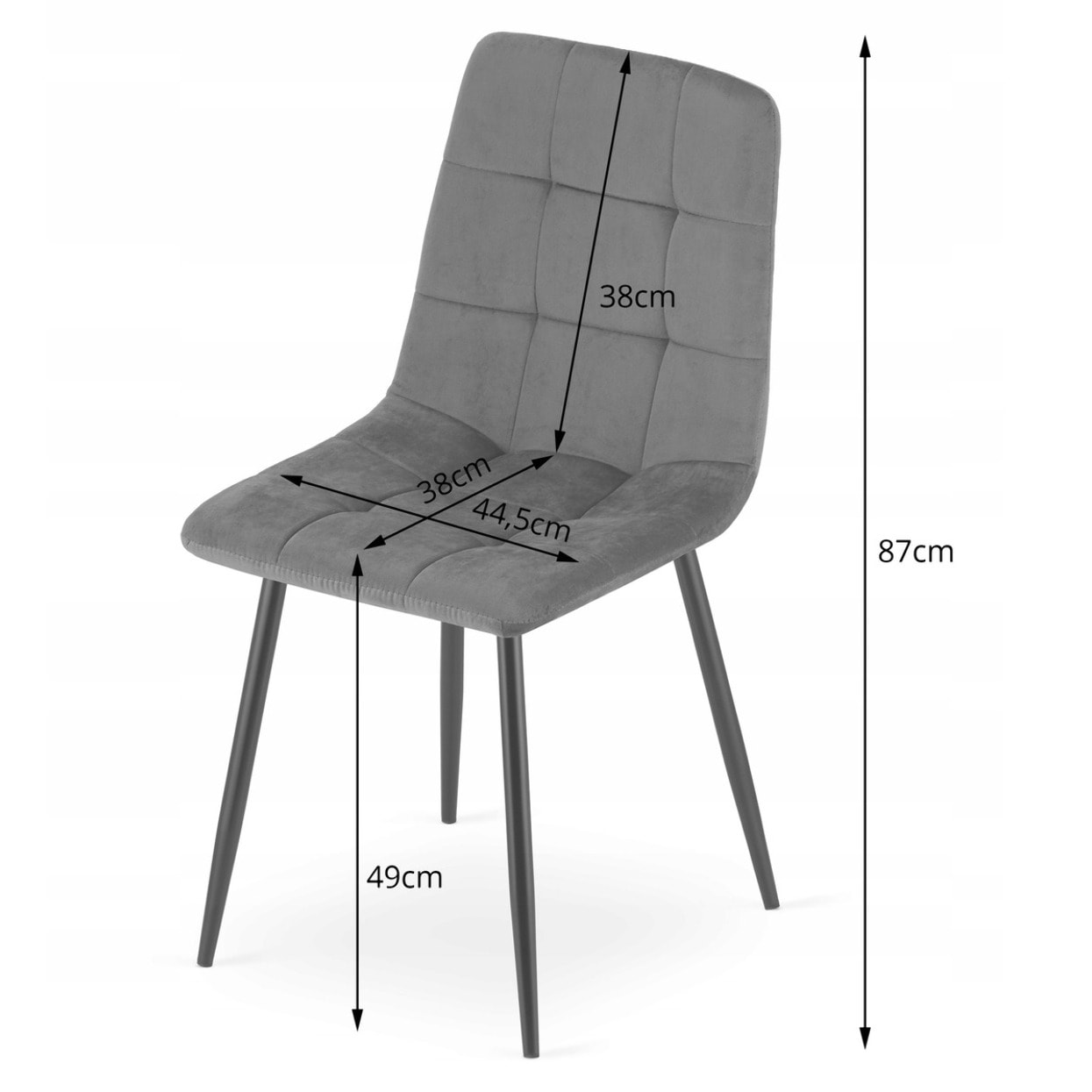 Sedia Kara in Velluto Marrone con Gambe Effetto Legno