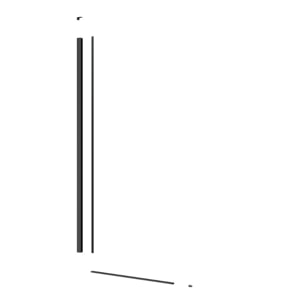 Walk-in Set Paroi de douche 77x200cm fixe en verre fumé + Bras de montage + Profilé, Noir (WI80KS-SET)