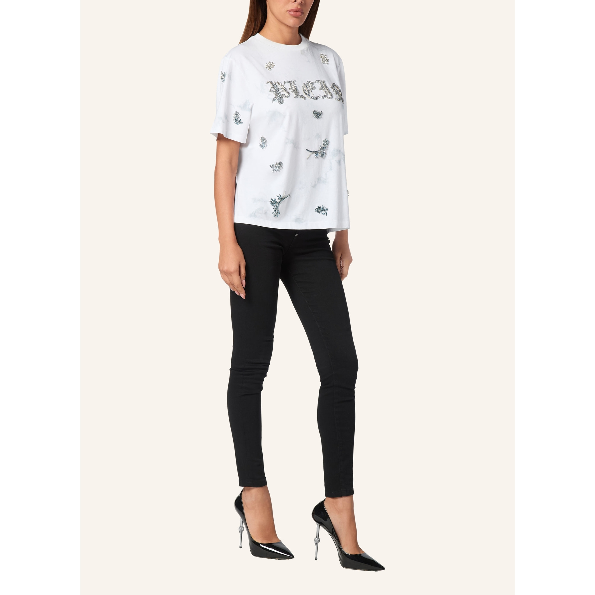 PHILIPP PLEIN Camiseta Hombre Fit FLOWERS