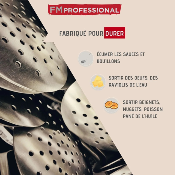 Ecumoire de cuisine inox 50 cm FM Professional Divers