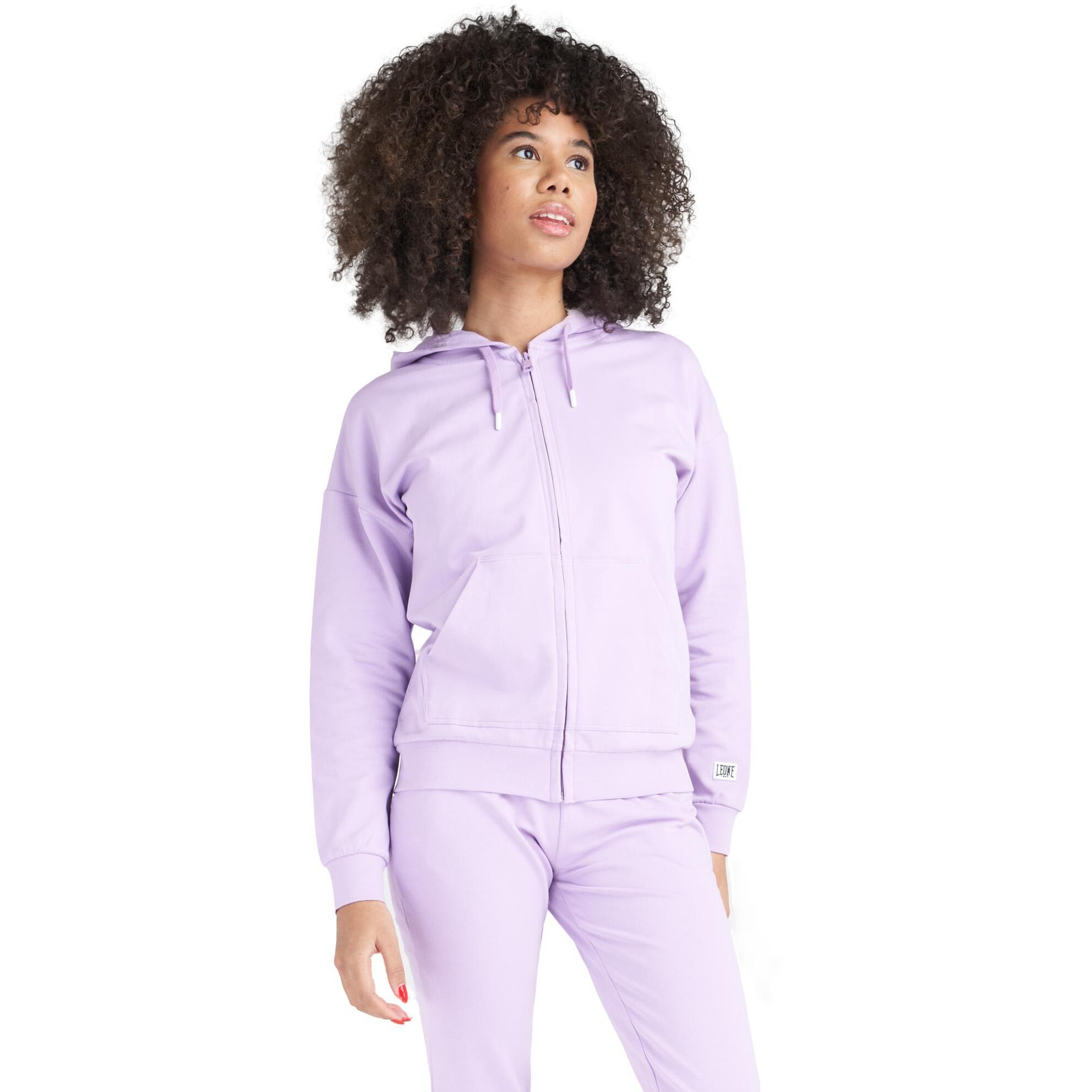 Chándal de mujer neón con capucha y cremallera