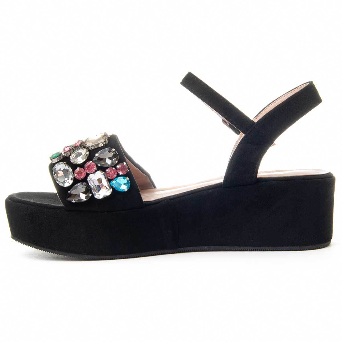 Sandalia con plataforma 4 cm negro