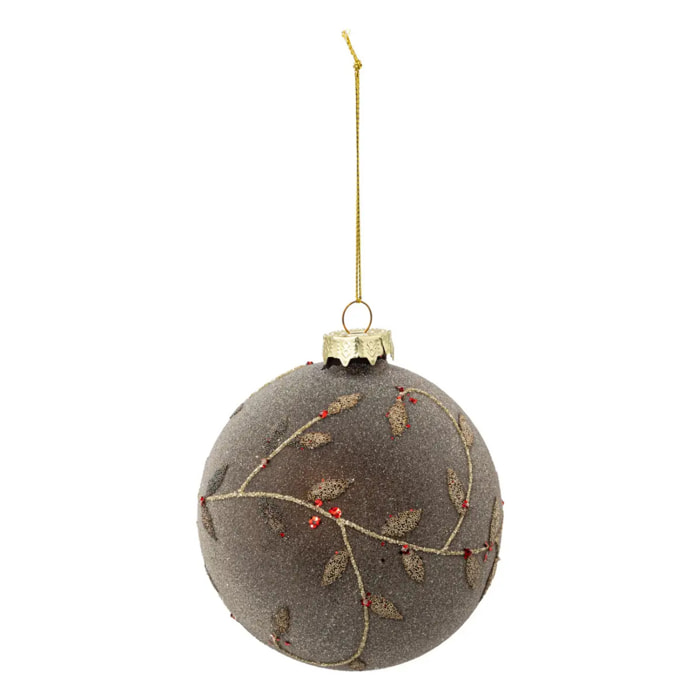 Boule de Noël en verre 100mm frost or