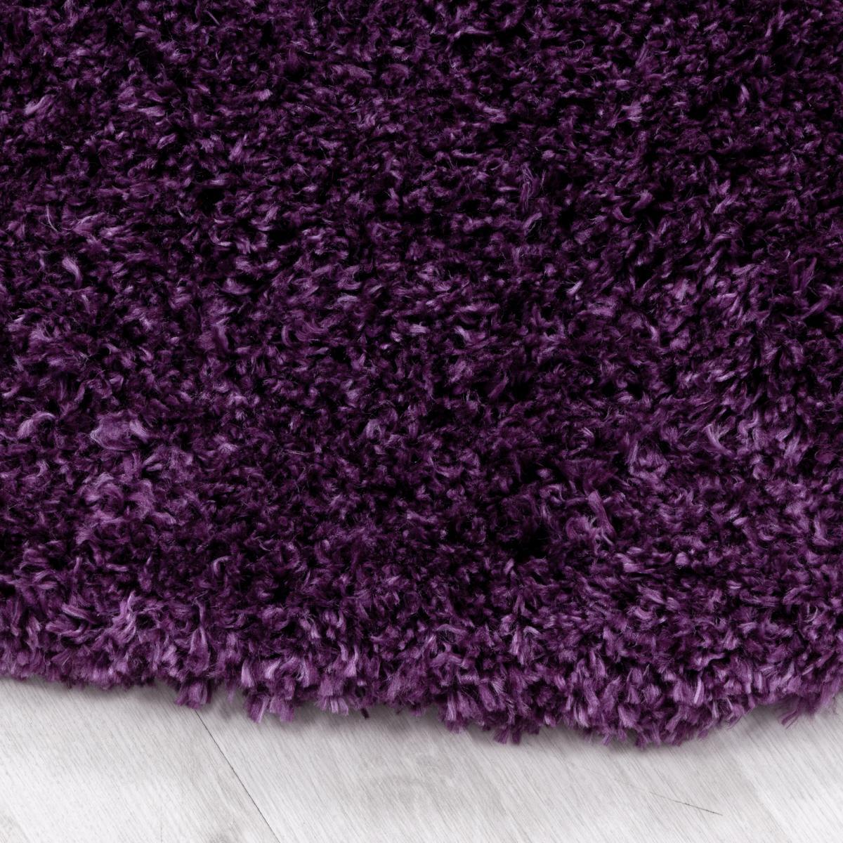 Tapis longs poils shaggy tissé motif uni TENI