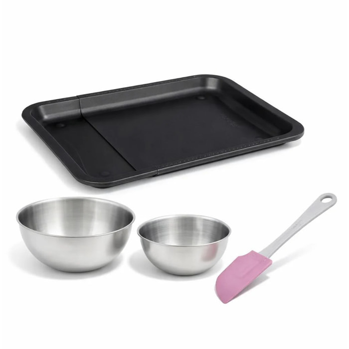 Set de 4 ustensiles de pâtisserie moule à gâteaux 2 bols et spatule pâtisserie Black mettallic Black mettallic Zenker  Black mettallic