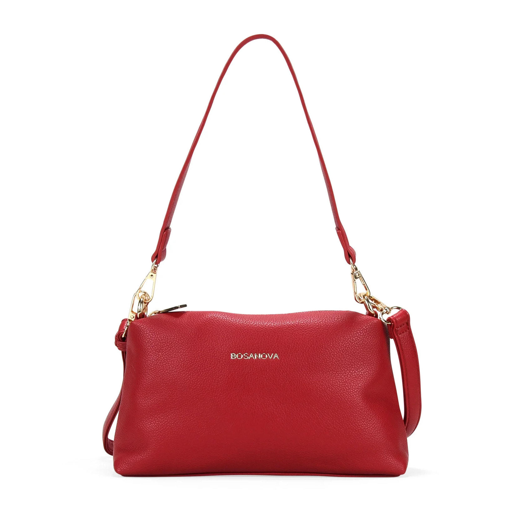 Bolso de hombro rojo pequeño con cremallera