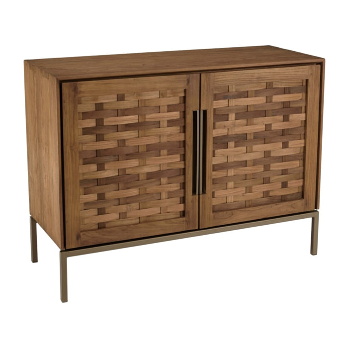 SIXTINE - Buffet en bois de teck recyclé 2 portes