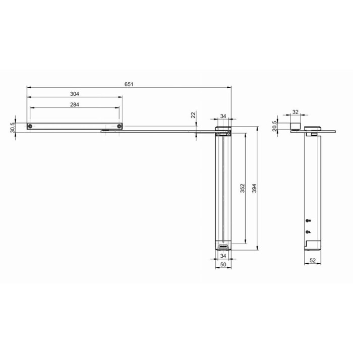 Ferme portail piéton - Argent EV1 - Droit - DC630G-R---EV1-