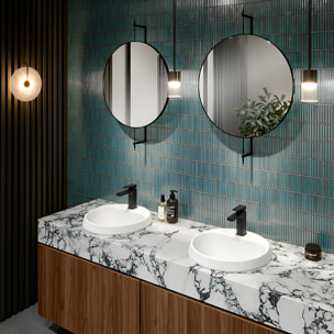 Mitigeur lavabo Architectura Square avec tirette Matt Black