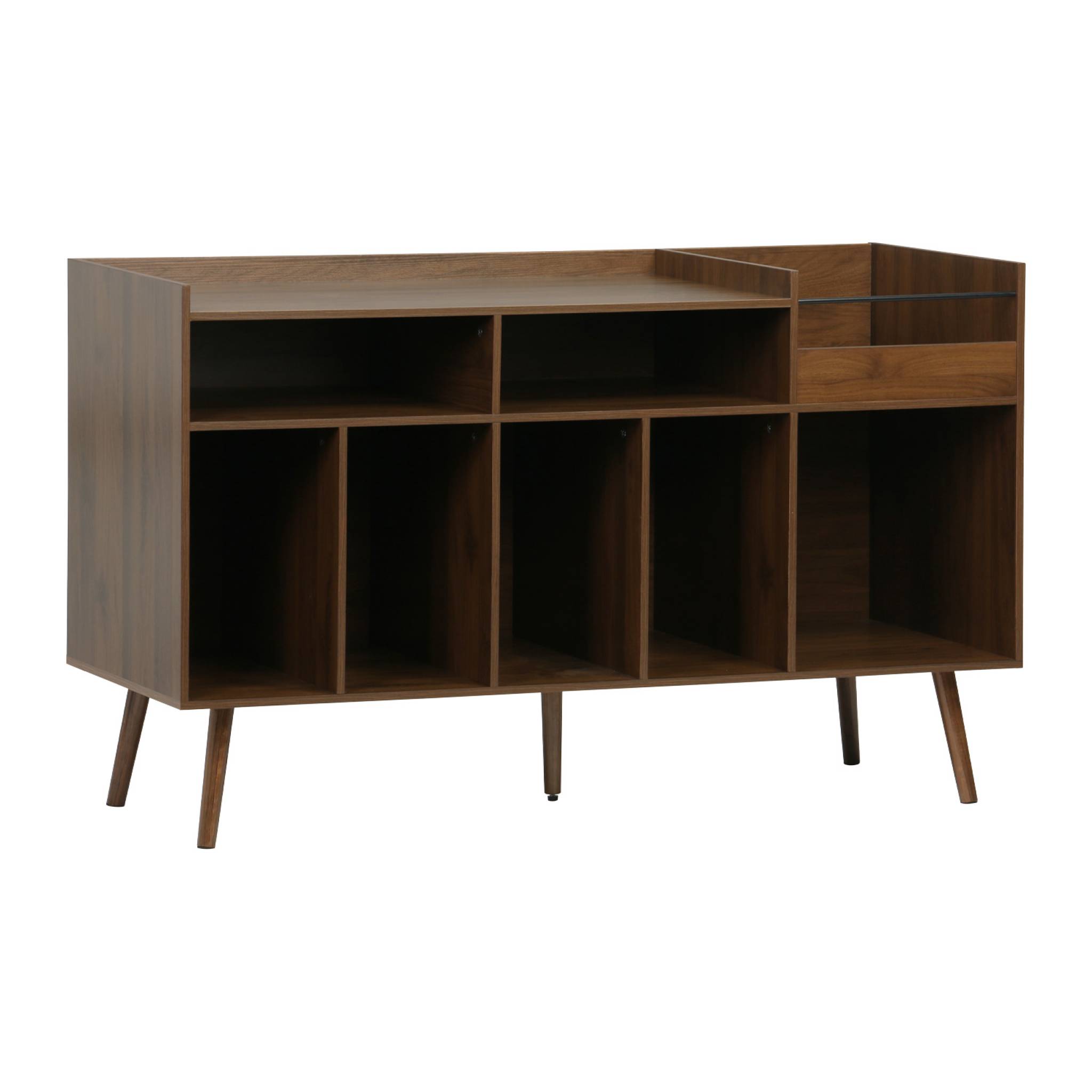 Meuble vinyle vintage effet bois. Népal. L 130 x P 50 x H 80 cm