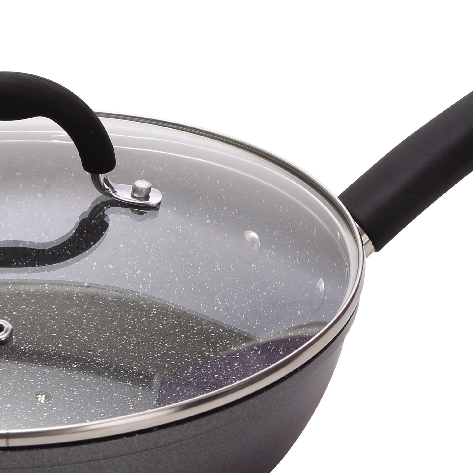 Juego de 2 Sartenes Ø20Ø24cm + Wok de Ø28cm en Aluminio forjado aptas para inducción color Gris MasterPRO