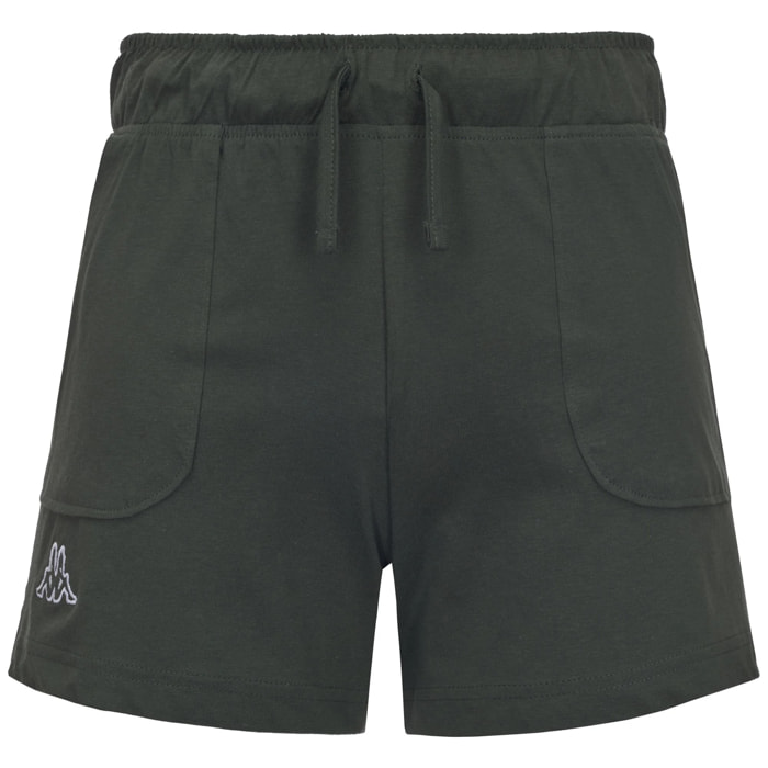 Kappa - Pantaloni Corti Donna Verde - Logo Caber
