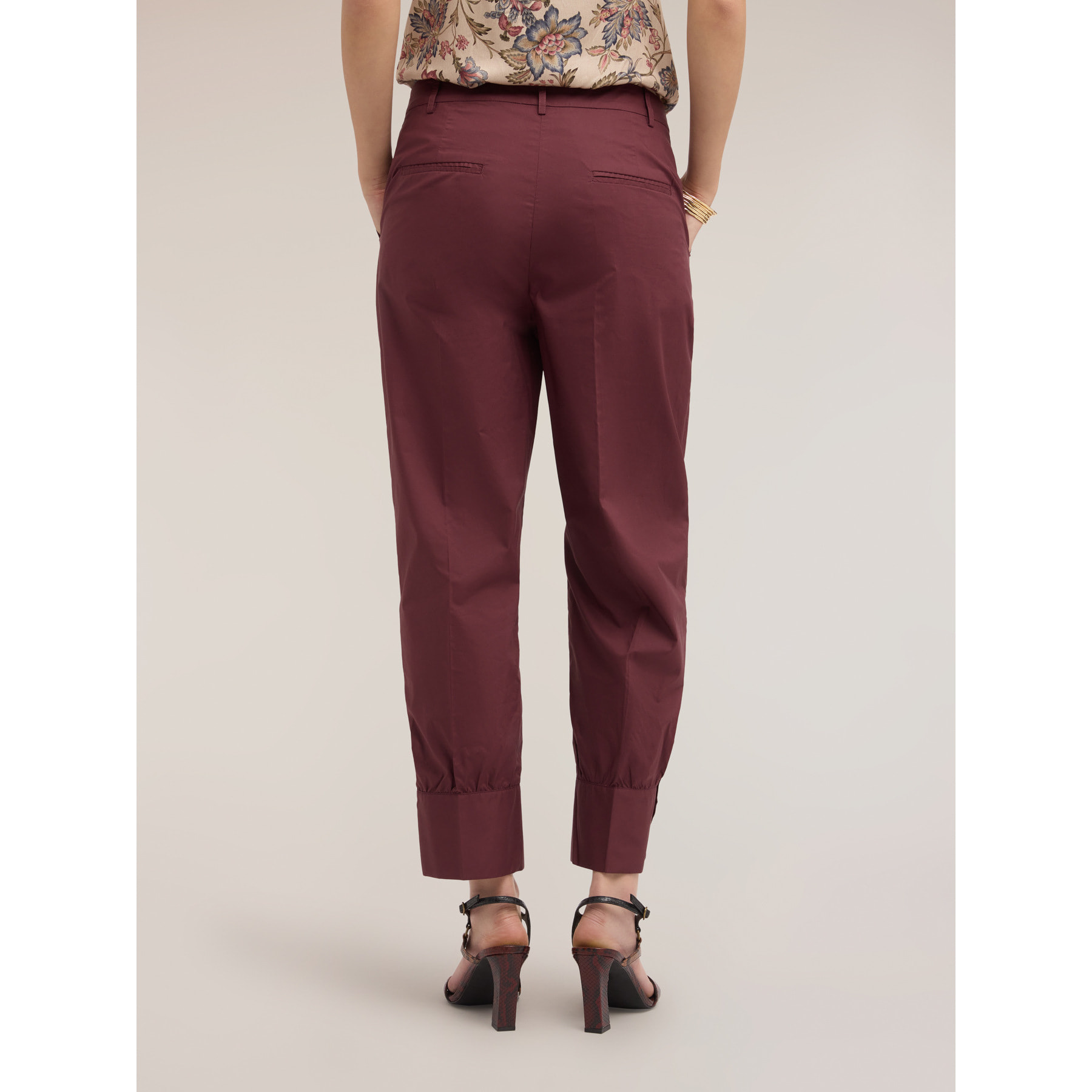 Motivi - Pantalones con puño en popelín - Violeta