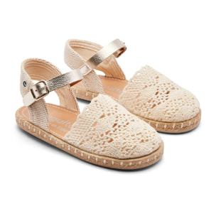 Alpargatas Niña Hebilla Ganchillo Beige