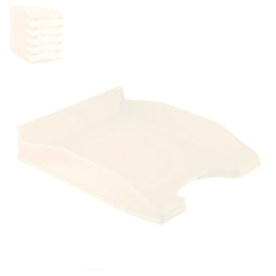 PACK 6 Uds. BANDEJA OFICINA GRIS TRANSPARENTE