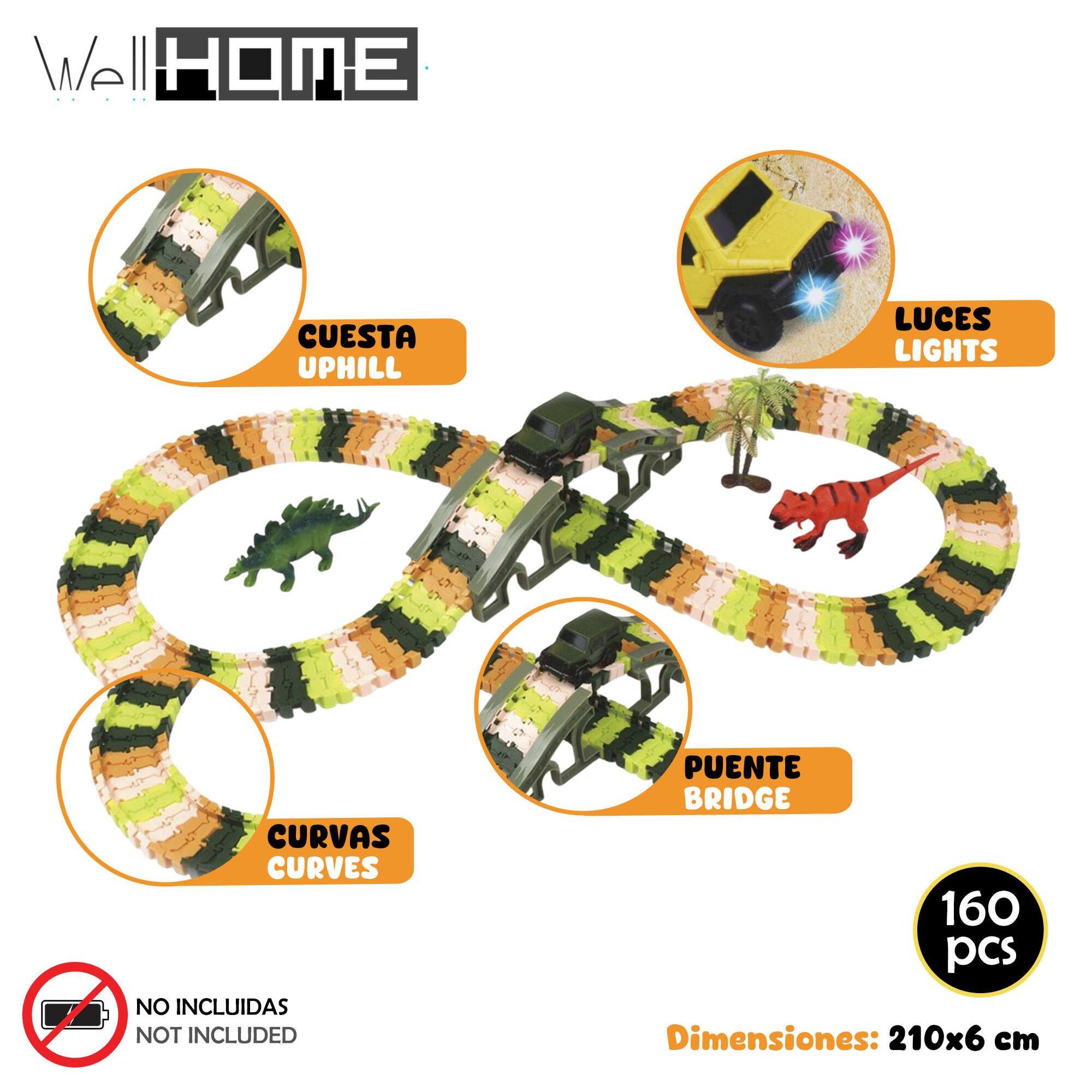 Well home - set de juego de pista de carreras 'dino' en pp y abs