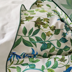 Housse de couette imprimée en satin de coton, VOLIERE SKY, Multicolore