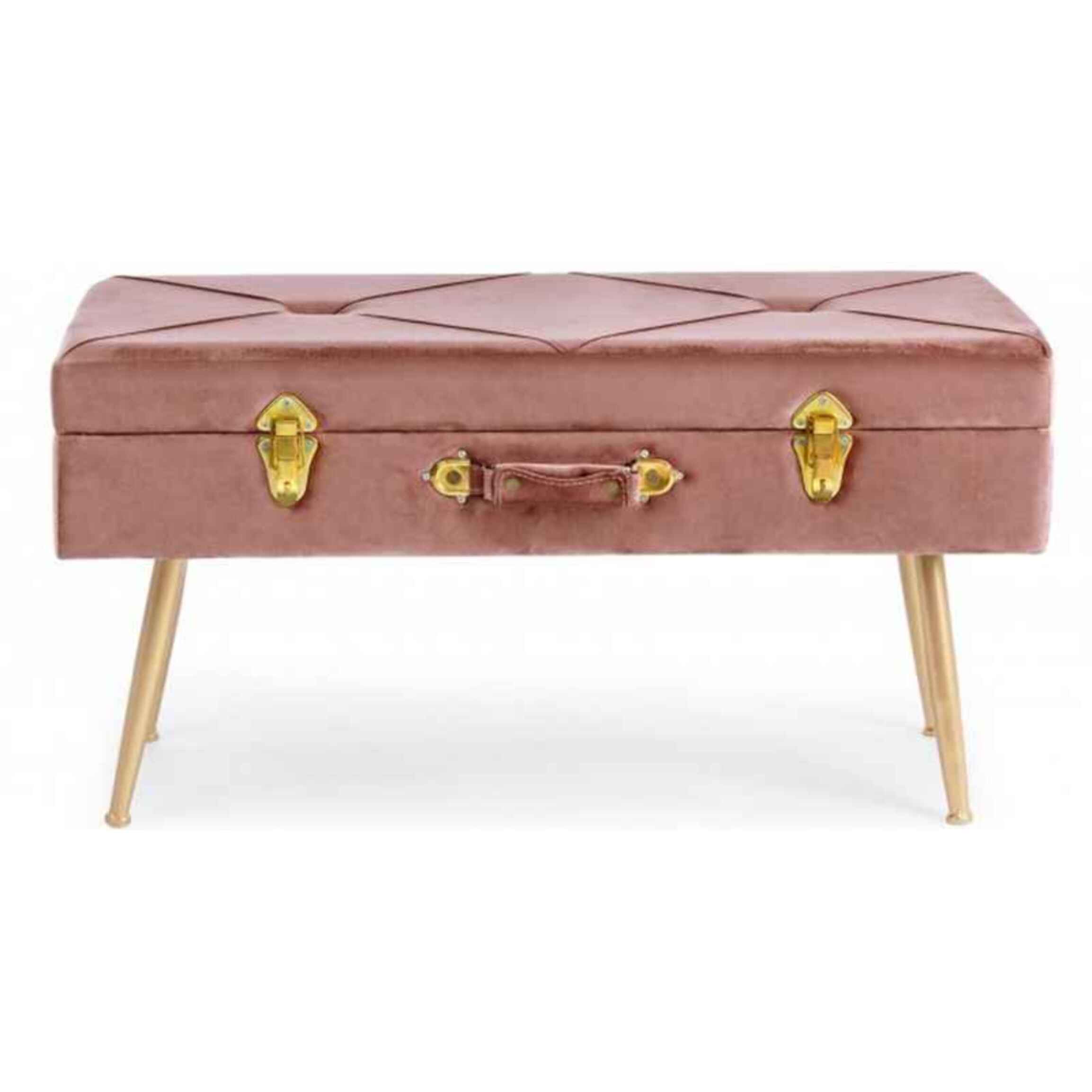 PANCA CONTENITORE POLINA ROSA 80X34X42 cm