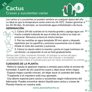 Kit de autocultivo Cactus Planeta Huerto