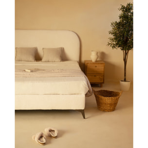 Lit rembourré en boculé blanc pour les matelas en différentes tailles