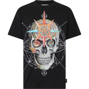 PHILIPP PLEIN Round Neck T-Shirt Wind Rose Skull