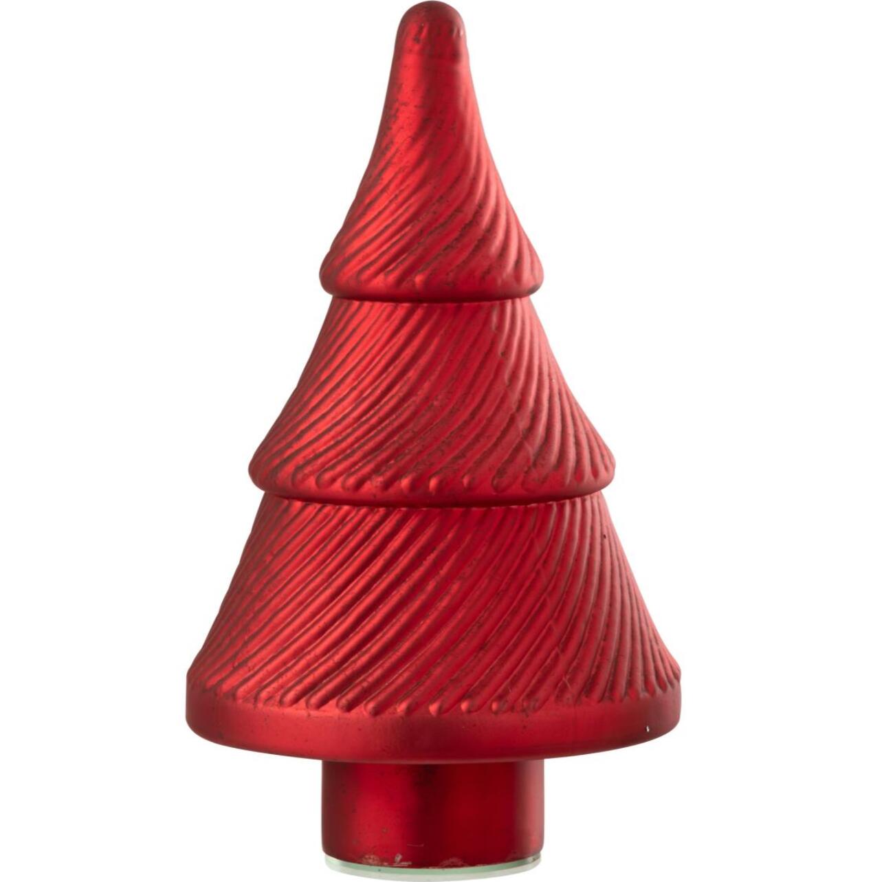 J-Line décoration sapin de Noël Oxydé Cotelé - verre - rouge - small