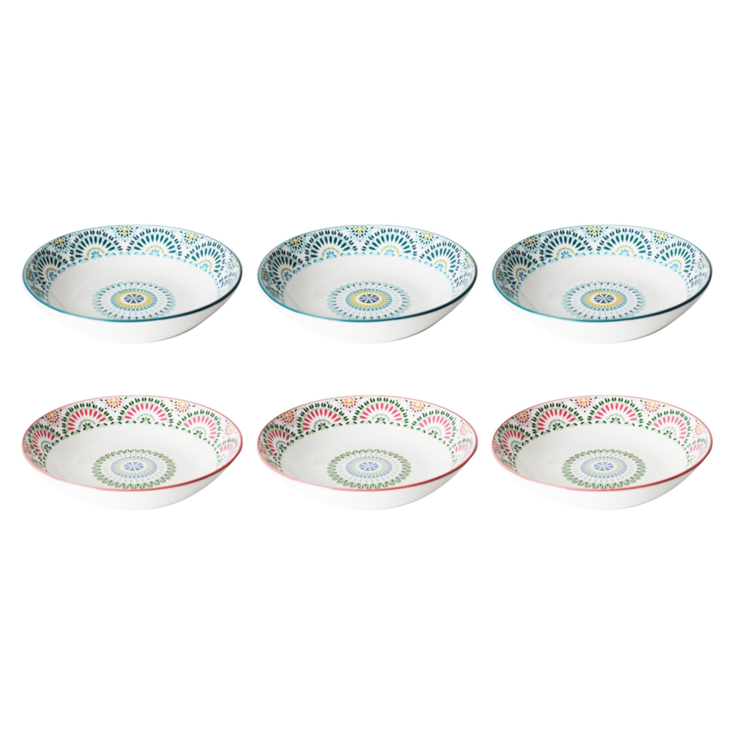 Lot de 6 assiettes creuses, MANDALA