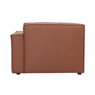 Module d'angle droit pour canapé en cuir marron SPLIT
