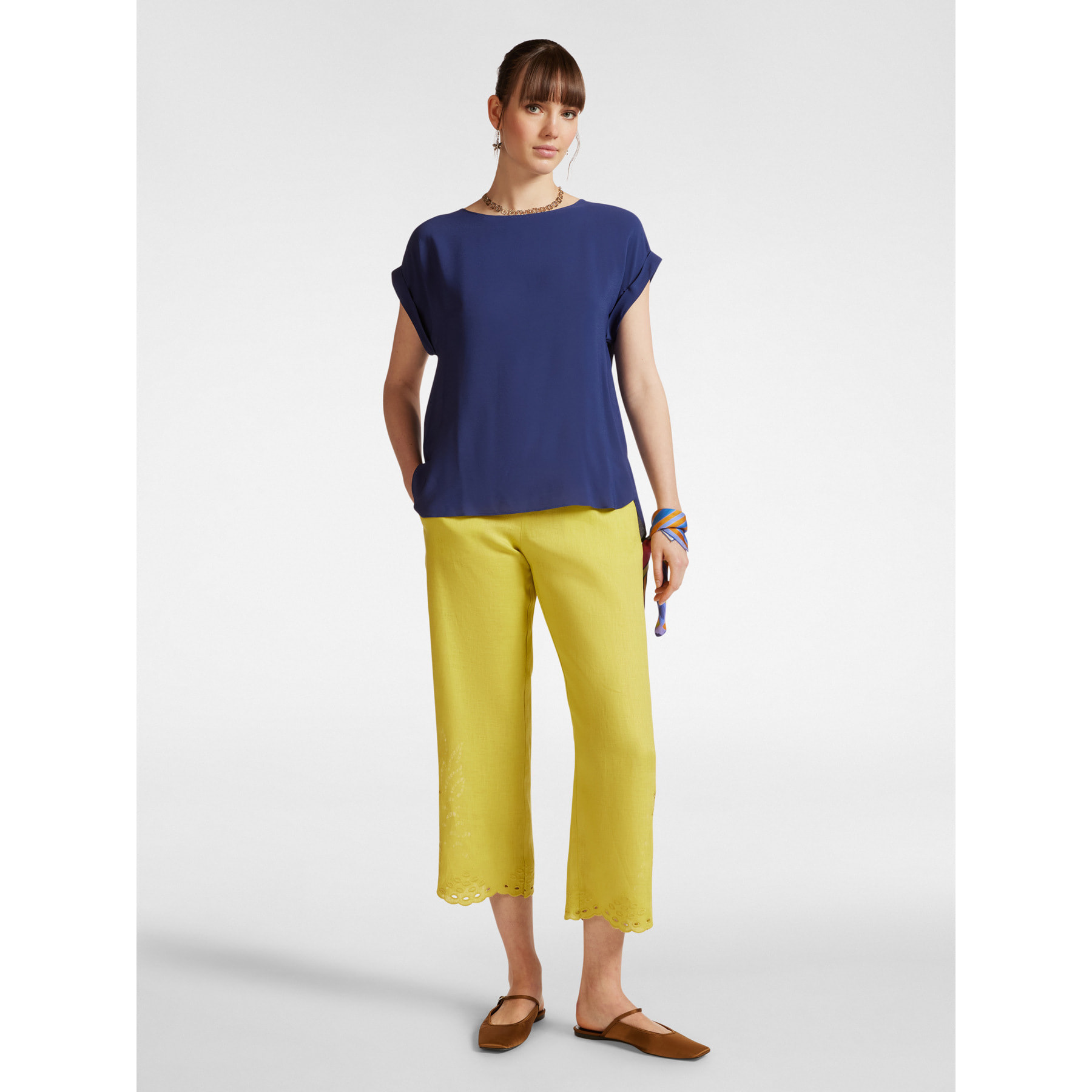 Elena Mirò - Blusa viscosa - Azul