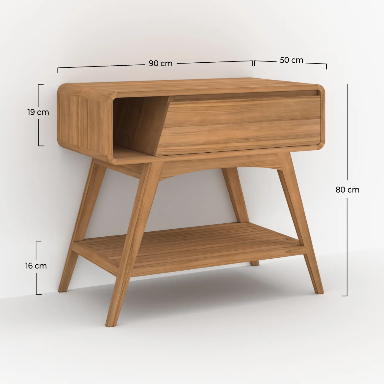 Meuble de salle de bain en bois de teck 90 cm - Kafa