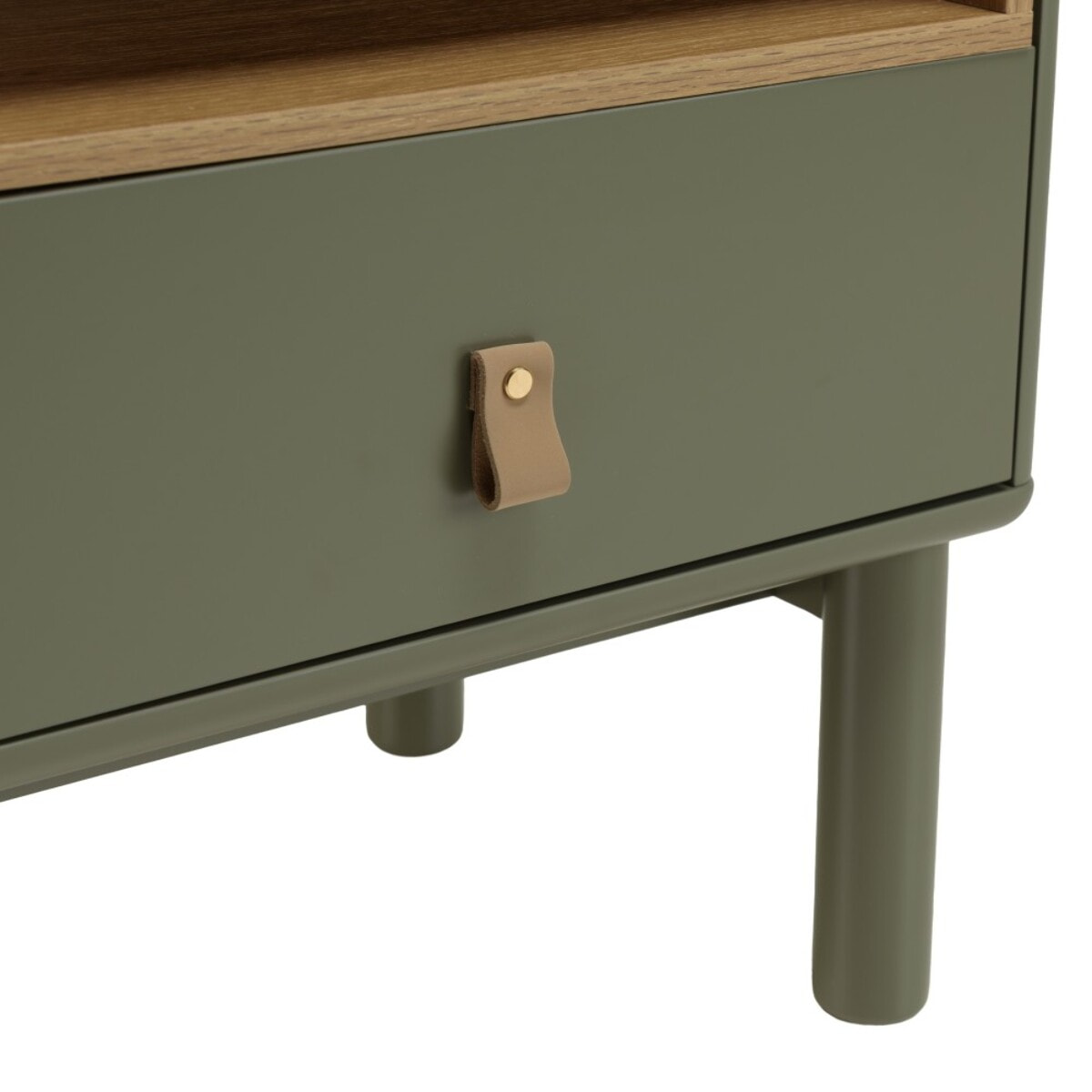 ETHAN - Table de chevet 1 tiroir et 1 niche en bois naturel vert