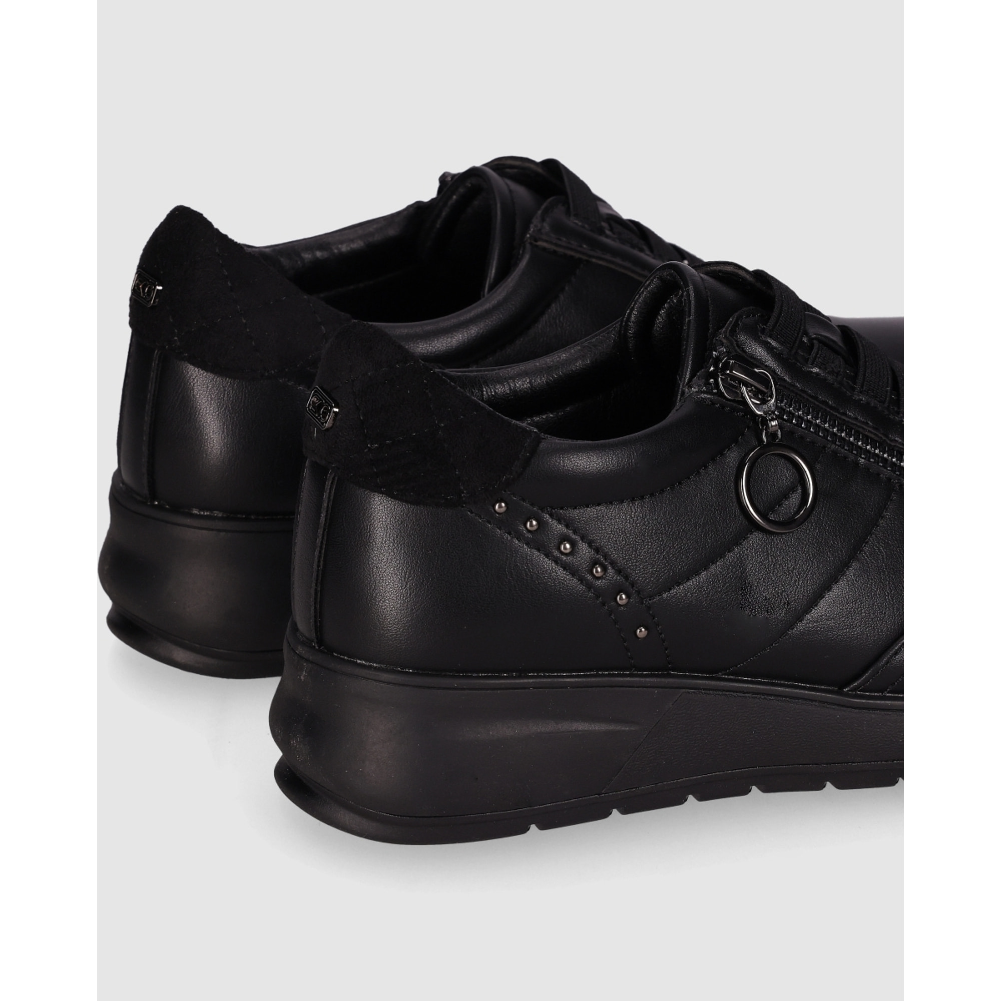 Zapatos de Piel Sintética - Negro - Tacón: 3 cm
