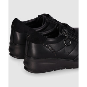 Zapatos de Piel Sintética - Negro - Tacón: 3 cm