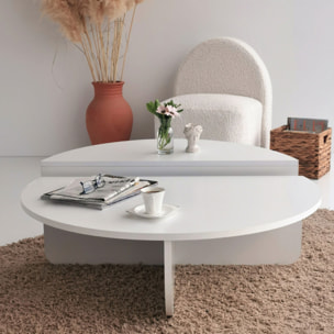 Table basse ronde modulable blanche CARLI