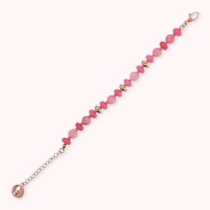 Bracciale con Rondelle Étoile e Pietre Naturali di Quarzite Rosa