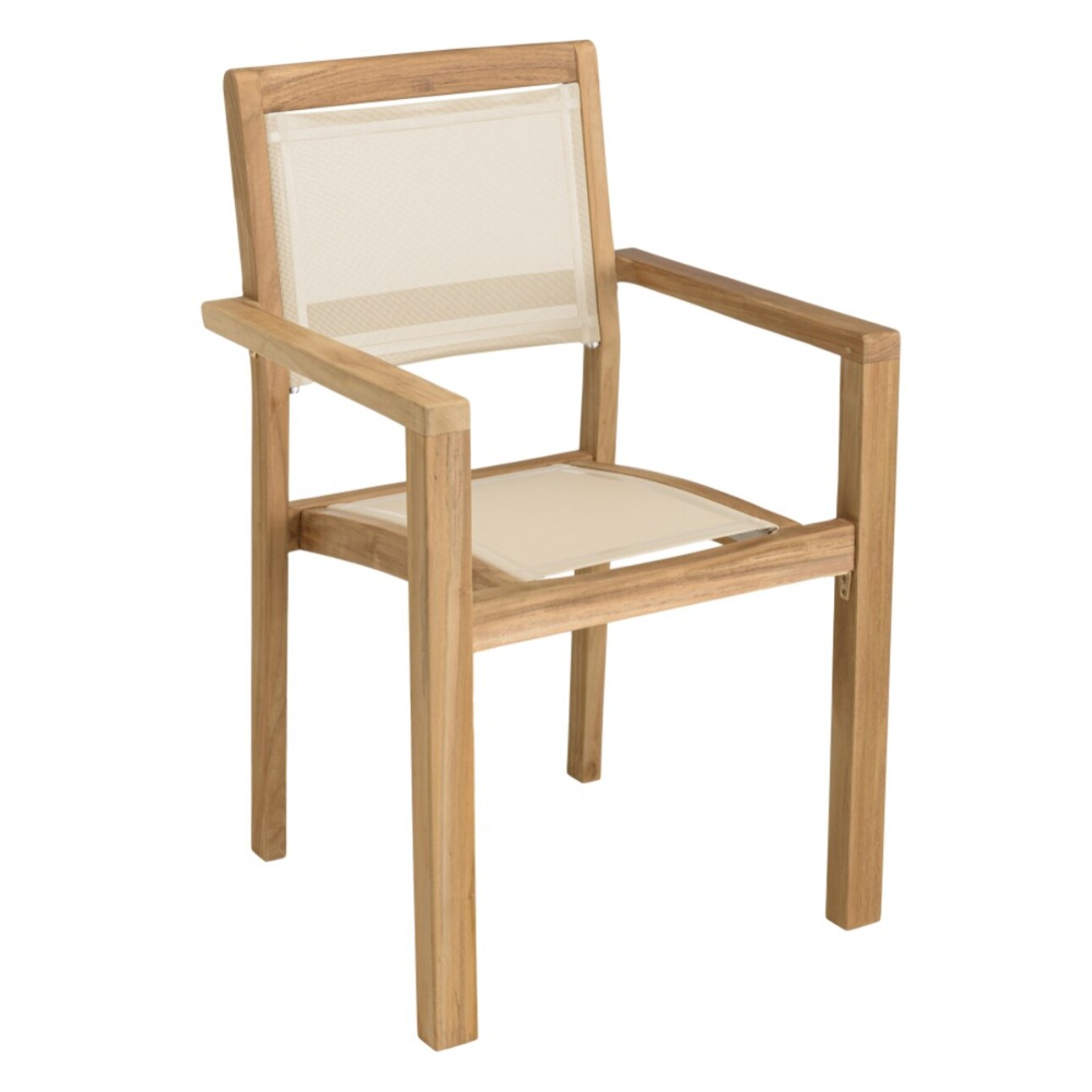 FUN - Ensemble de jardin en bois teck et textilène 8/10 personnes