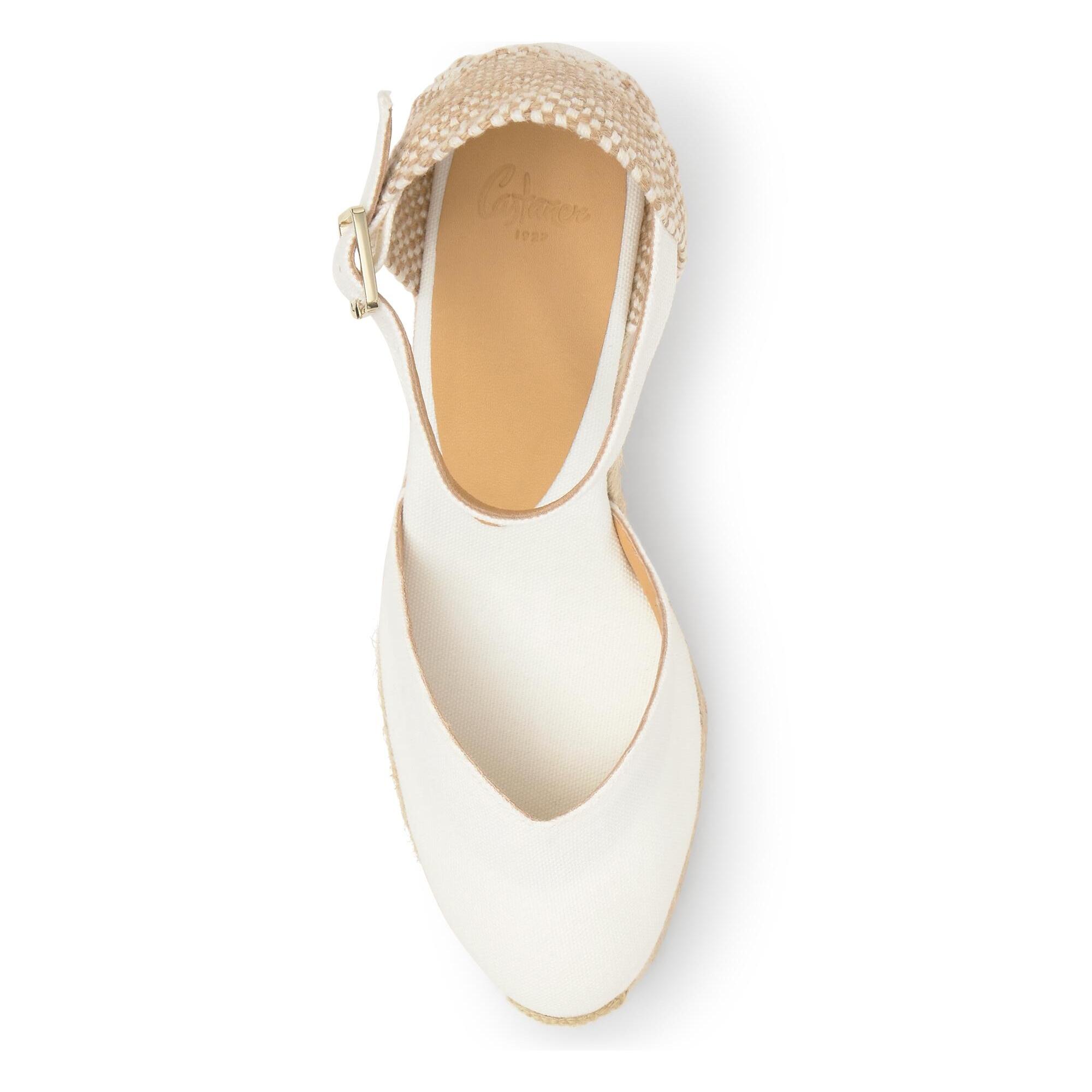 Alpargata de cuña 6 cm en raso con pala escotada en v