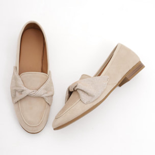 MOCASSINO FIOCCO CHOCOLA' BEIGE